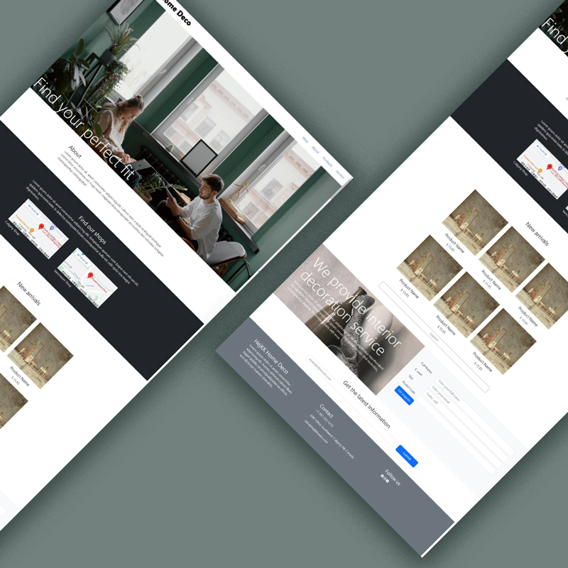 home deco landing page